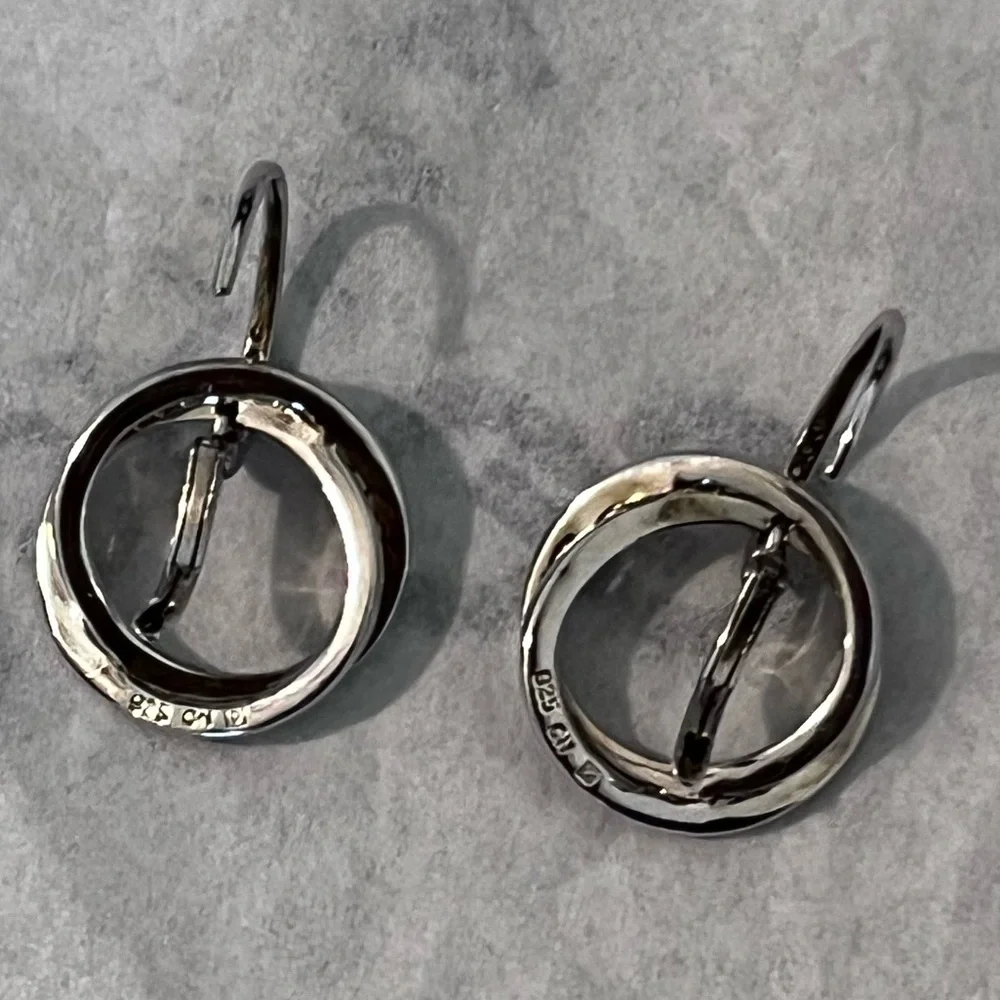 MIADORA LOVED AUTHENTIC STERLING SILVER NATURAL WHITE DIAMOND DANGLING EARRINGS